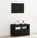 VidaXL TV-meubel met LED-verlichting Zwart Eiken 60x35x40 cm Gemaakt van Hout