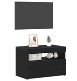 VidaXL TV-meubel met LED-verlichting Zwart Eiken 60x35x40 cm Gemaakt van Hout