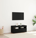 VidaXL TV-kast met LED-verlichting - Zwart Eiken - 90x35x40 cm - Bewerkt Hout