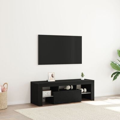 VidaXL TV-meubel met LED 120x35x40 cm zwart eikenkleurig