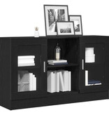 VidaXL Dressoir Zwart Eiken 120x30,5x70 cm Gemaakt van Engineered Hout