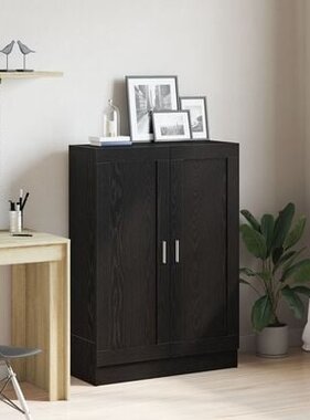 VidaXL Boekenkast 82,5x30,5x115 cm bewerkt hout zwart eikenkleurig
