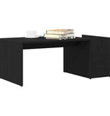 VidaXL Salontafel Zwart Eikenhout 90x45x35 cm Gelaagd Hout