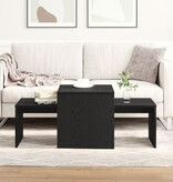 VidaXL Nest van Tafels Zwart Eikenhout 100x48x40 cm Gelaagd Hout