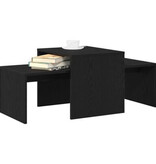 VidaXL Nest van Tafels Zwart Eikenhout 100x48x40 cm Gelaagd Hout