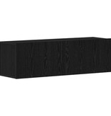 VidaXL Zwarte Eiken Wandkast voor TV 100x30x30 cm Gemaakt van Geengineerd Hout