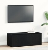 VidaXL TV-meubel Zwart Eiken 80x34x30 cm Gefabriceerd Hout