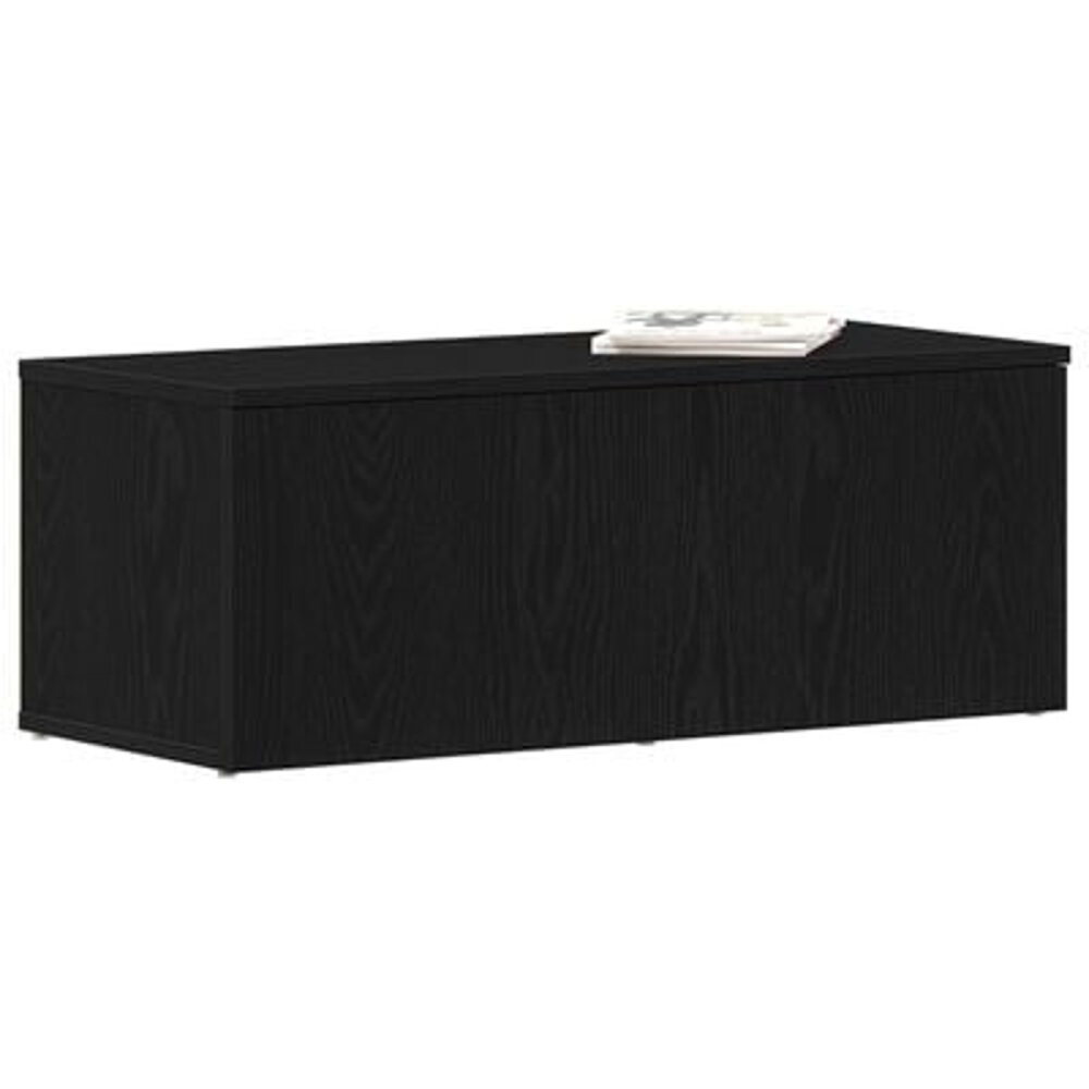 VidaXL TV-meubel Zwart Eiken 80x34x30 cm Gefabriceerd Hout