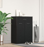 VidaXL Schoenenkast Zwart Eikenhout 60x35x84 cm Gelaagd Hout