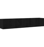 VidaXL CD-wandschap 100x18x18 cm bewerkt hout zwart eikenkleurig