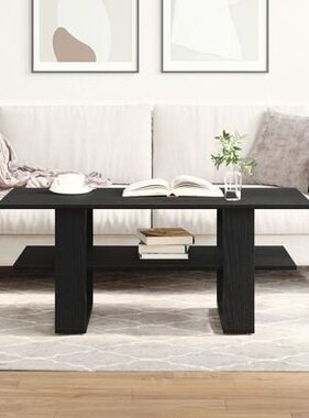 VidaXL Salontafel 102x55x42 cm bewerkt hout zwart eikenkleurig