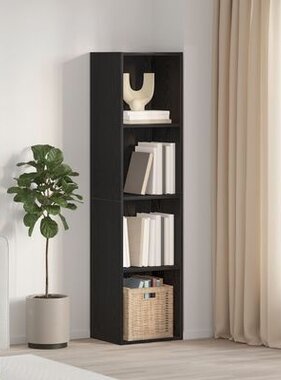 VidaXL Boekenkast/tv-meubel 36x30x143 cm zwart eikenkleurig