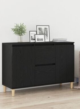 VidaXL Dressoir Zwart Eiken 101x35x60 cm Geengineerd Hout