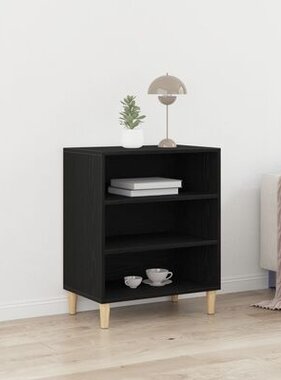 VidaXL Dressoir Zwart Eiken 57x35x70 cm Kunststof Hout