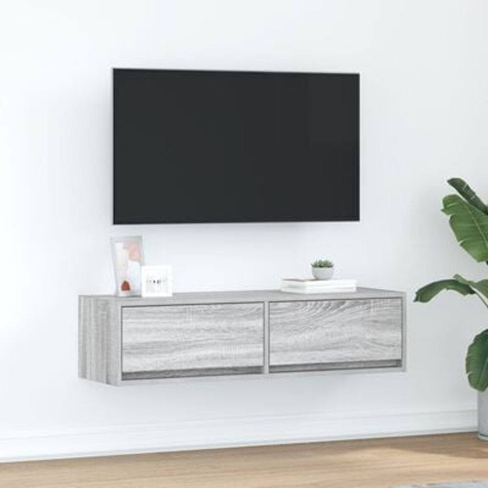 VidaXL Tv-meubel 100x31x25,5 cm bewerkt hout grijs sonoma eikenkleurig