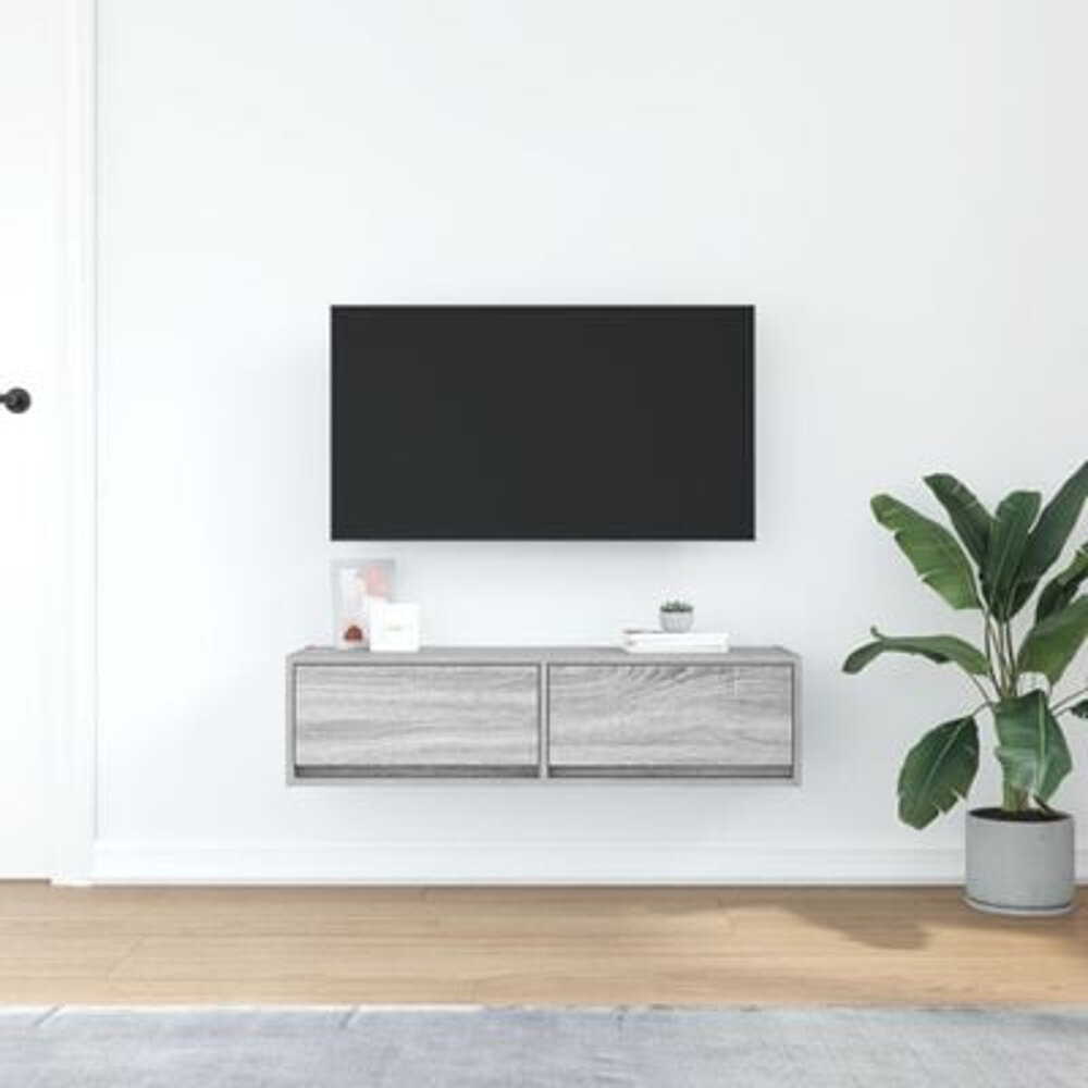 VidaXL Tv-meubel 100x31x25,5 cm bewerkt hout grijs sonoma eikenkleurig