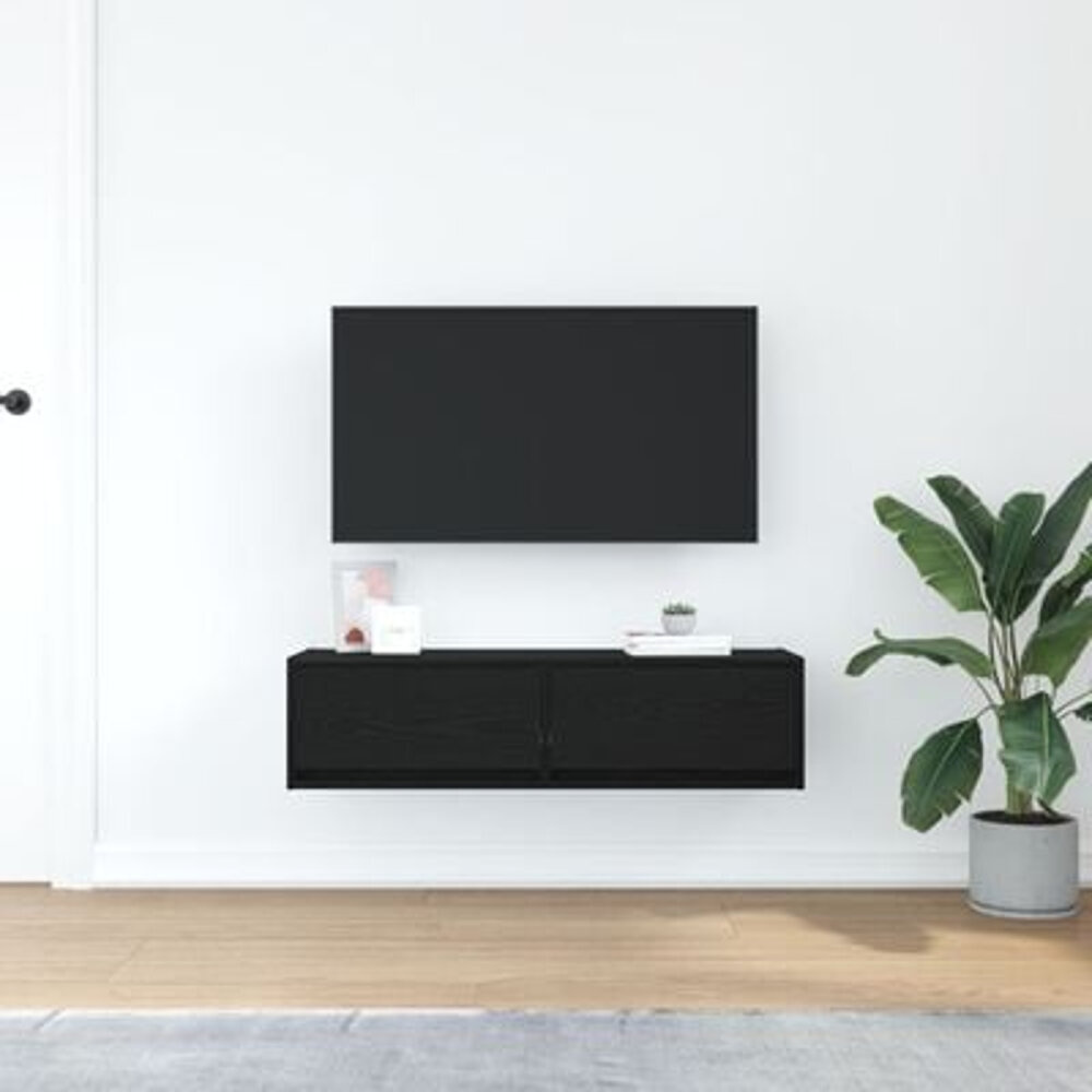 VidaXL Tv-meubel 100x31x25,5 cm bewerkt hout zwart eikenkleur
