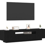 VidaXL TV-meubel met LED-verlichting Zwart Eiken 160x35x40 cm Samengesteld Hout