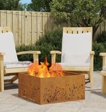 VidaXL Vuurkorf vierkant 60x60x30 cm cortenstaal