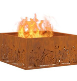 VidaXL Vuurkorf vierkant 60x60x30 cm cortenstaal