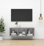 VidaXL Tv-wandmeubel 37x37x107 cm bewerkt hout betongrijs