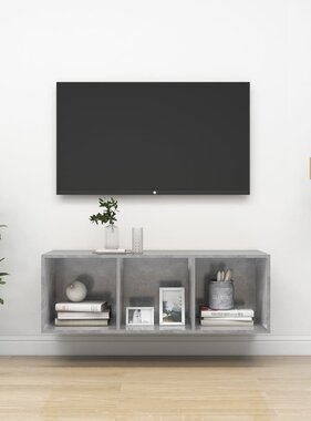 VidaXL Tv-wandmeubel 37x37x107 cm bewerkt hout betongrijs