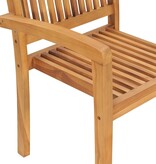 VidaXL Tuinstoelen stapelbaar 2 st massief teakhout