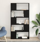 VidaXL Plank Eenheid Zwart Eiken Bewerkt Hout Medium Plank Eenheid