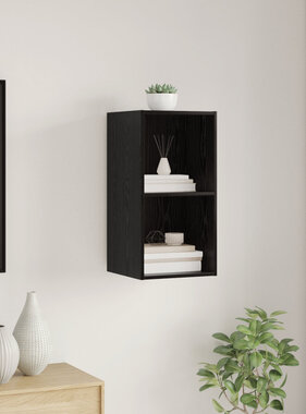 VidaXL Wandbevestigde TV-kast Zwart eiken 37x37x72 cm Geengineerd Hout