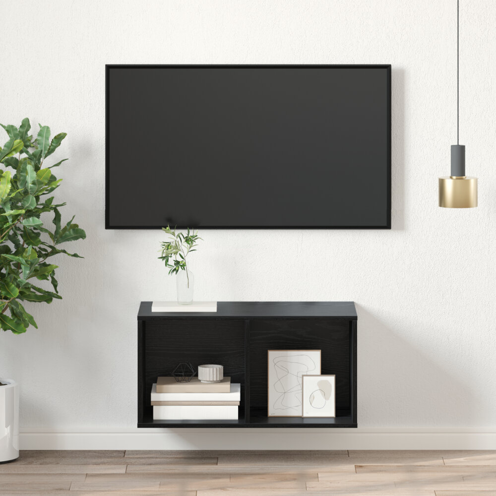 VidaXL Wandbevestigde TV-kast Zwart eiken 37x37x72 cm Geengineerd Hout