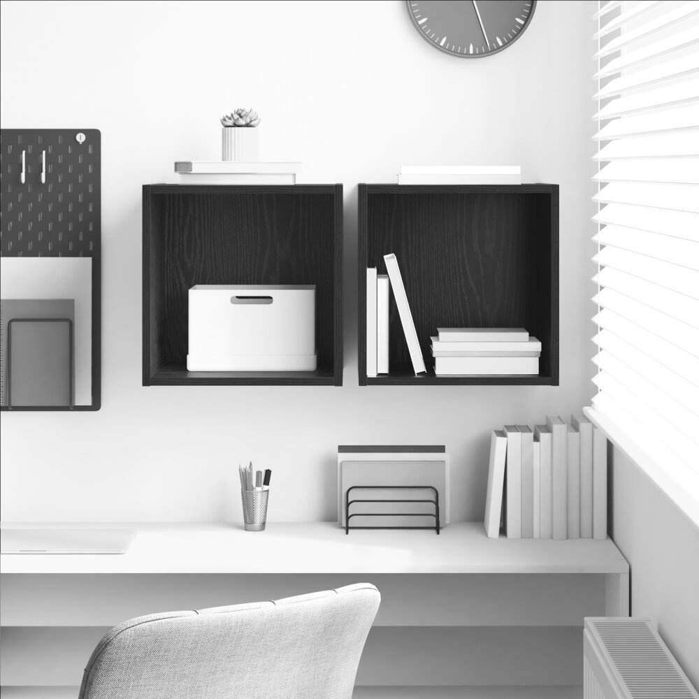 VidaXL Muurkasten 2 stuks Zwarte Eiken 37x37x37 cm Samengesteld Hout