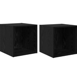 VidaXL Muurkasten 2 stuks Zwarte Eiken 37x37x37 cm Samengesteld Hout