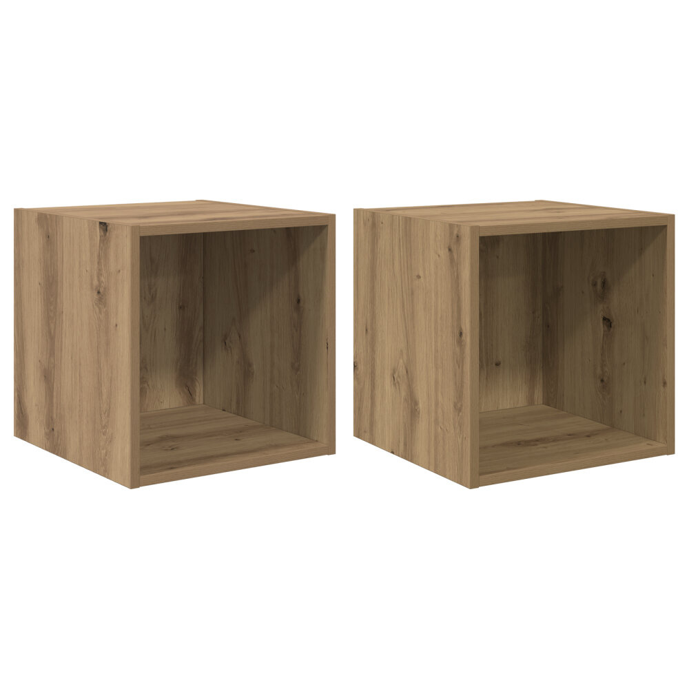 VidaXL Wandkasten 2 stuks Artisan Eiken 37x37x37 cm Gelaagd Hout