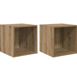 VidaXL Wandkasten 2 stuks Artisan Eiken 37x37x37 cm Gelaagd Hout