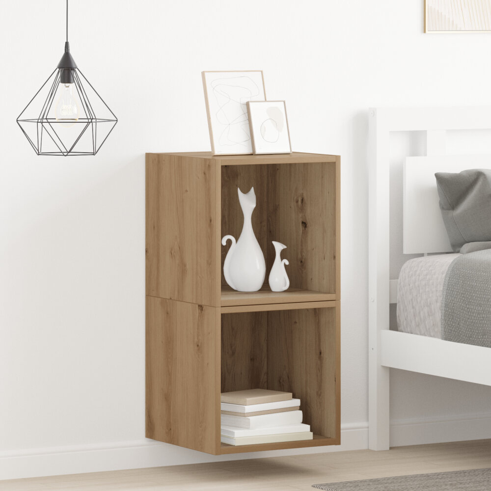 VidaXL Wandkasten 2 stuks Artisan Eiken 37x37x37 cm Gelaagd Hout