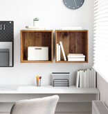 VidaXL Wandkasten 2 Stuks Oud Hout 37x37x37 cm Bewerkt Hout