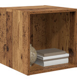 VidaXL Wandkasten 2 Stuks Oud Hout 37x37x37 cm Bewerkt Hout
