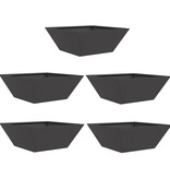 VidaXL Metalen Plantenbak Zwart Metaal 40 x 40 x 15 cm Plantenbakken