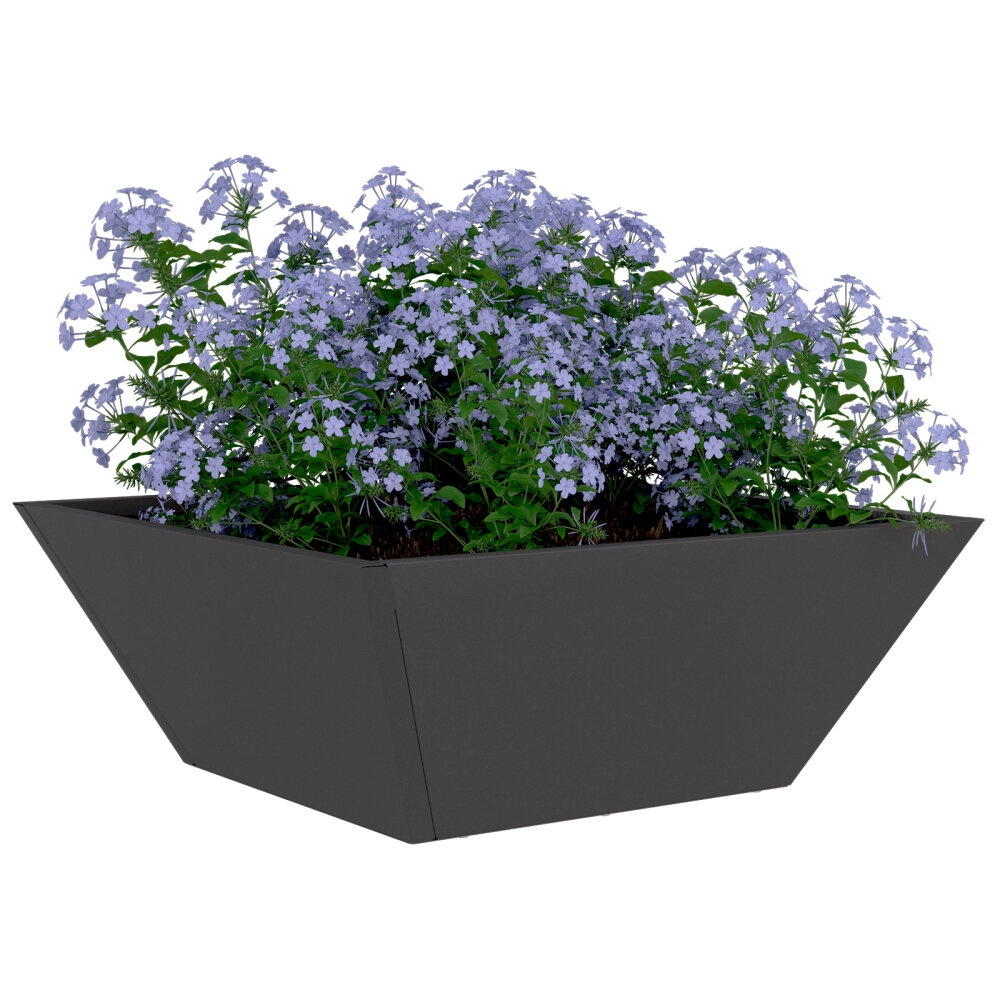 VidaXL Metalen Plantenbak Zwart Metaal 40 x 40 x 15 cm Plantenbakken