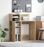 VidaXL Bureau met Opslag Sonoma Eiken 90x48x101.5 cm Engineered Wood