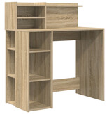 VidaXL Bureau met Opslag Sonoma Eiken 90x48x101.5 cm Engineered Wood