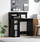 VidaXL Bureau met Opslag Zwart Eiken 90x48x101.5 cm Bewerkt hout