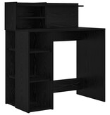 VidaXL Bureau met Opslag Zwart Eiken 90x48x101.5 cm Bewerkt hout