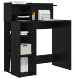 VidaXL Bureau met Opslag Zwart Eiken 90x48x101.5 cm Bewerkt hout