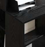 VidaXL Bureau met Opslag Zwart Eiken 90x48x101.5 cm Bewerkt hout