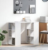 VidaXL Witte Hoekbureau Wit MDF Gemiddeld Opslag Witte Hoekbureau