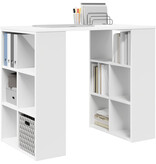 VidaXL Witte Hoekbureau Wit MDF Gemiddeld Opslag Witte Hoekbureau