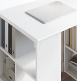 VidaXL Witte Hoekbureau Wit MDF Gemiddeld Opslag Witte Hoekbureau