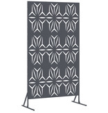 VidaXL Metalen Hekpaneel Anthraciet Metaal Groot Patroon