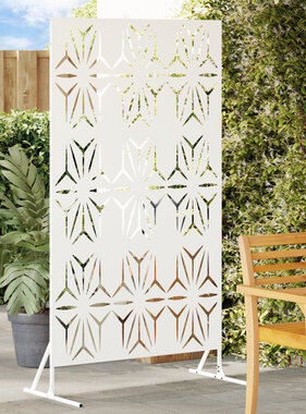 VidaXL Metaal Hek Paneel Wit Metaal Groot Decoratieve Inzetstukken